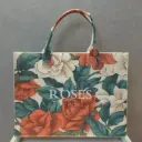 Women's Felt Flower Vintage Style Square Open Tote Bag