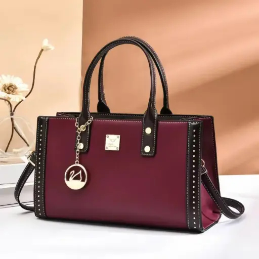 Women's Pu Leather Solid Color Vintage Style Square Zipper Handbag