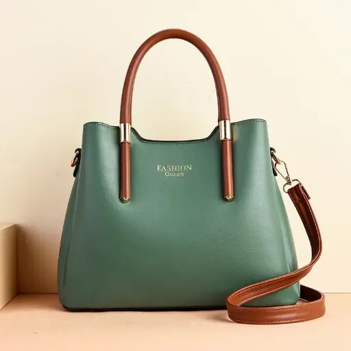 Woman's Large All Seasons Pu Leather Vintage Style Handbag